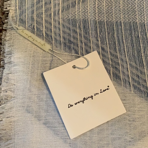 Blue and White Kimono Poncho - Picture 2 of 6